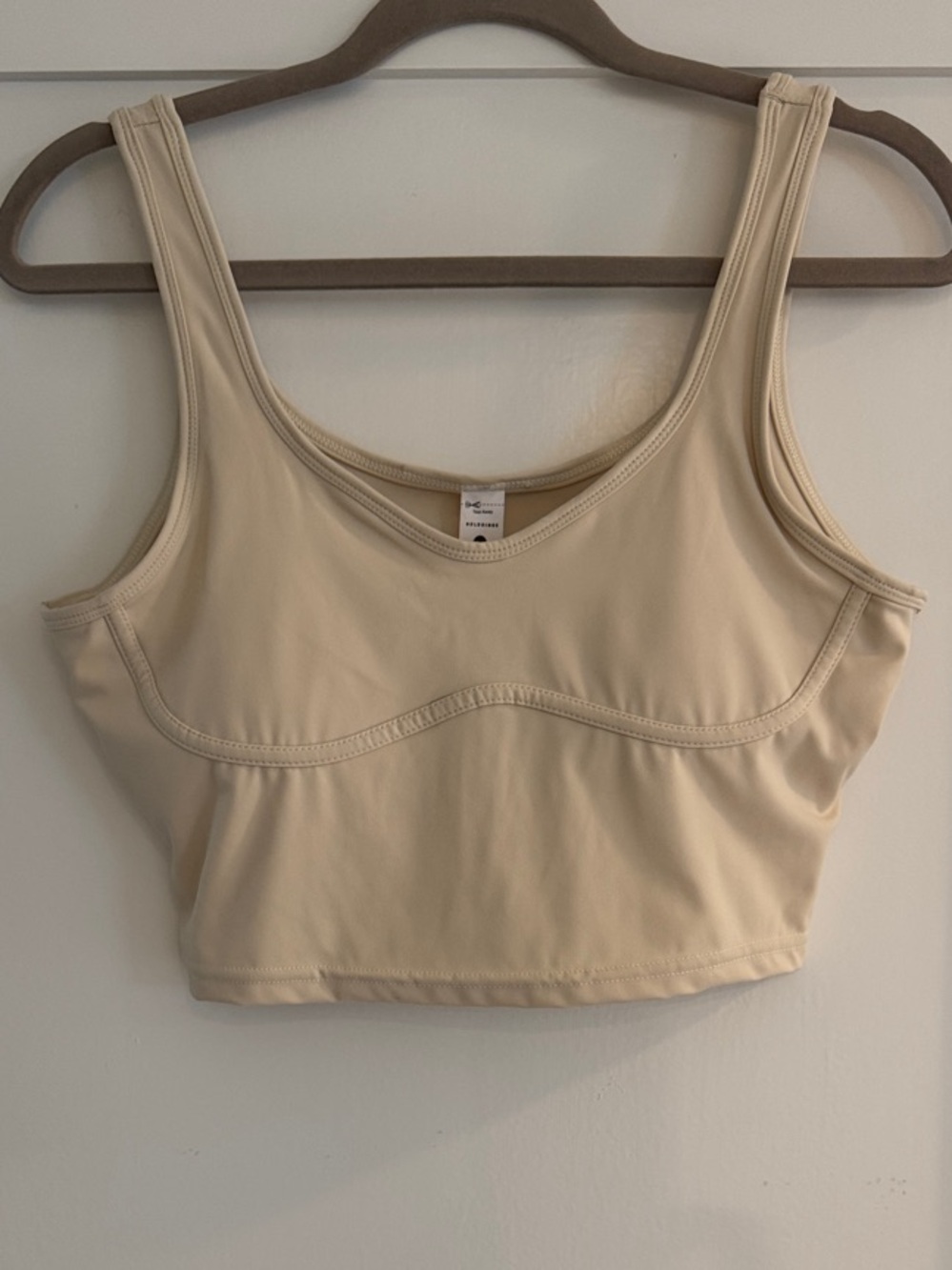 NWT Goldhinge Lined Crop Length Bone Bra Top | Size Large